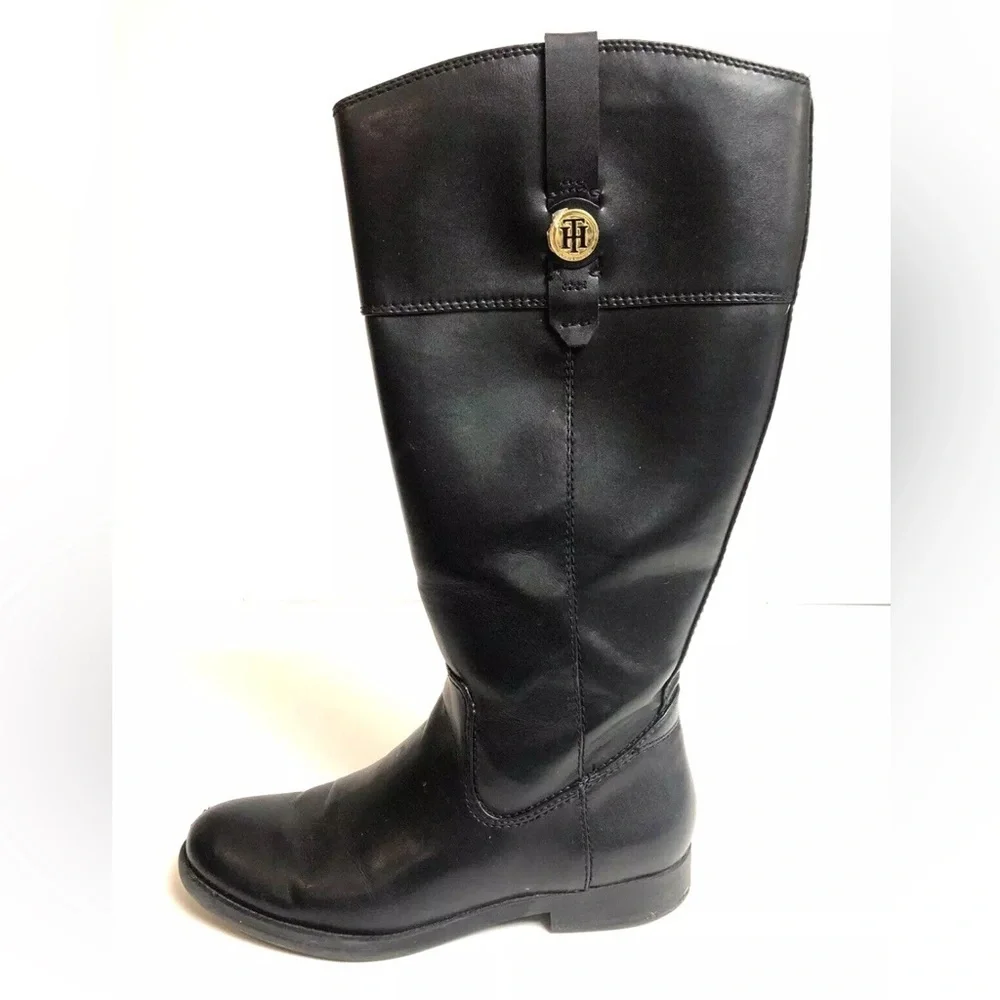 Tommy Hilfiger Women’s Shano, Black Riding Boots Black, Size 9.5 M.